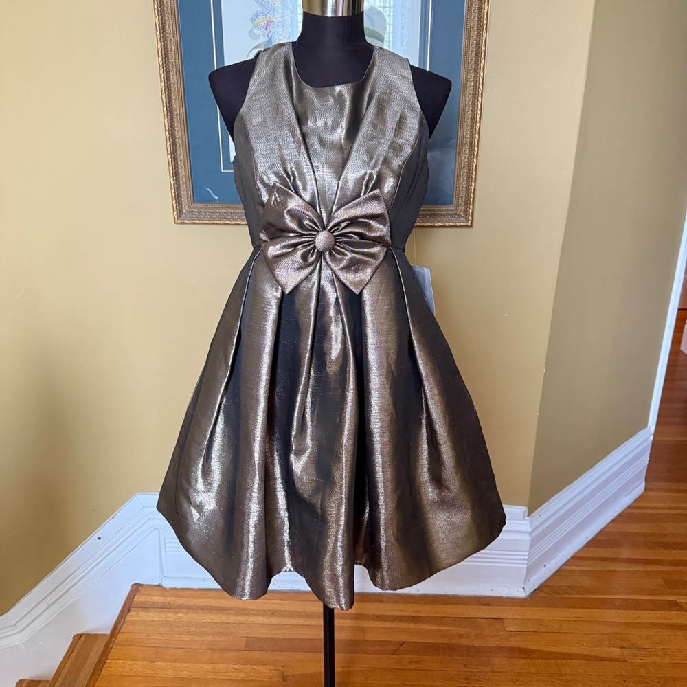 Jill Stuart Metallic Bronze Mini Dress